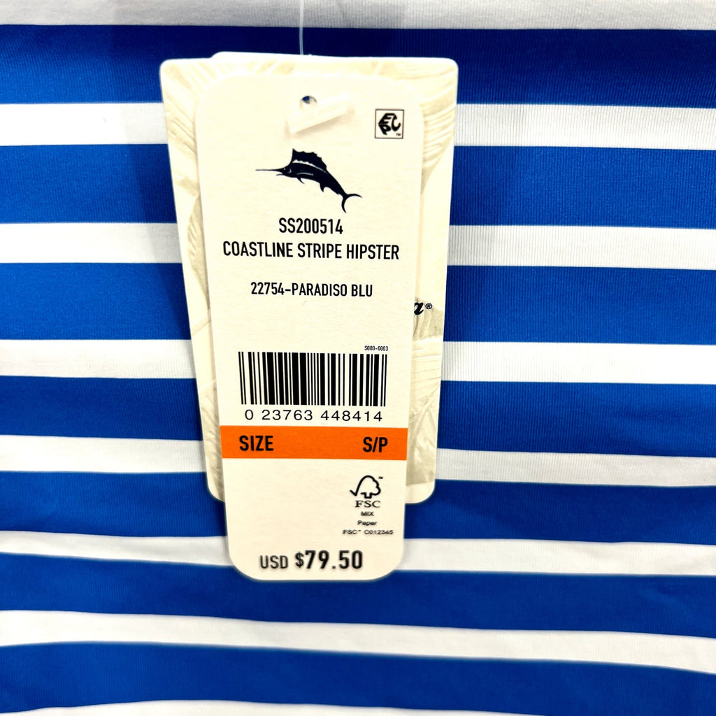 TOMMY BAHAMA Coastline Stripe Hipster Bikini Bottom Small Paradiso Blue NWT
