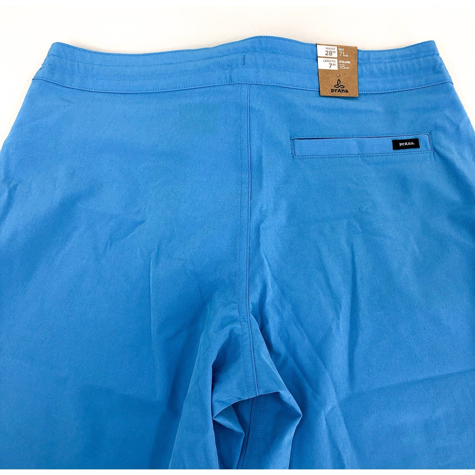 Prana Mens Riveter Board Shorts XS Size 28 Blue Clear Sky 7'' Inseam NWT
