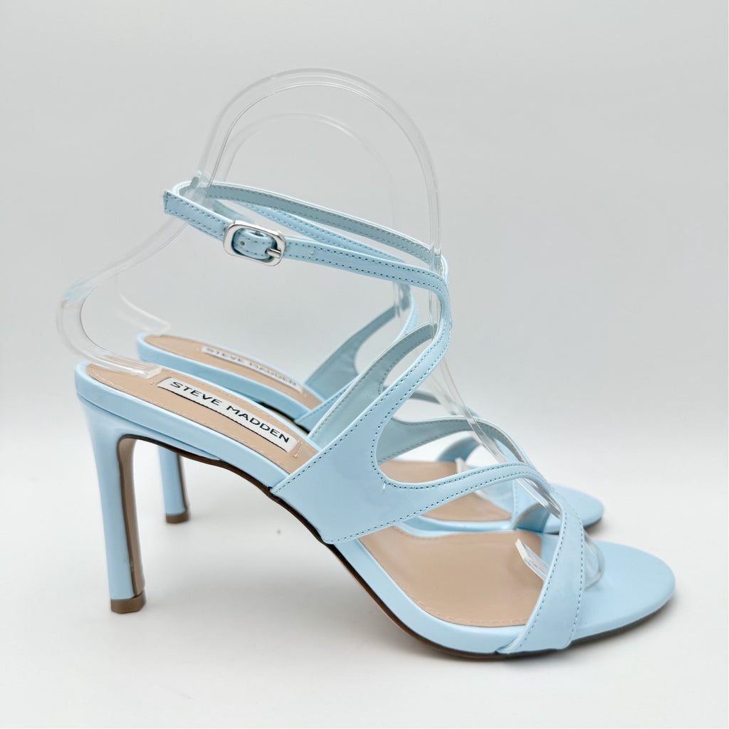 Steve Madden Womens Gracia Heel Sandals Size 7 M Blue Vegan Leather NIB