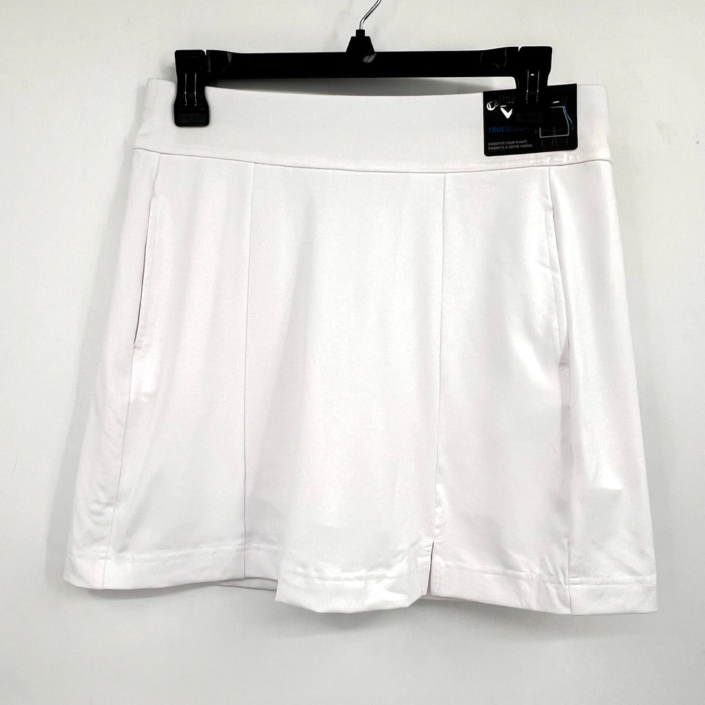 CALLAWAY Women's 17" Solid TrueSculpt Golf Skort Small Brilliant White NWT