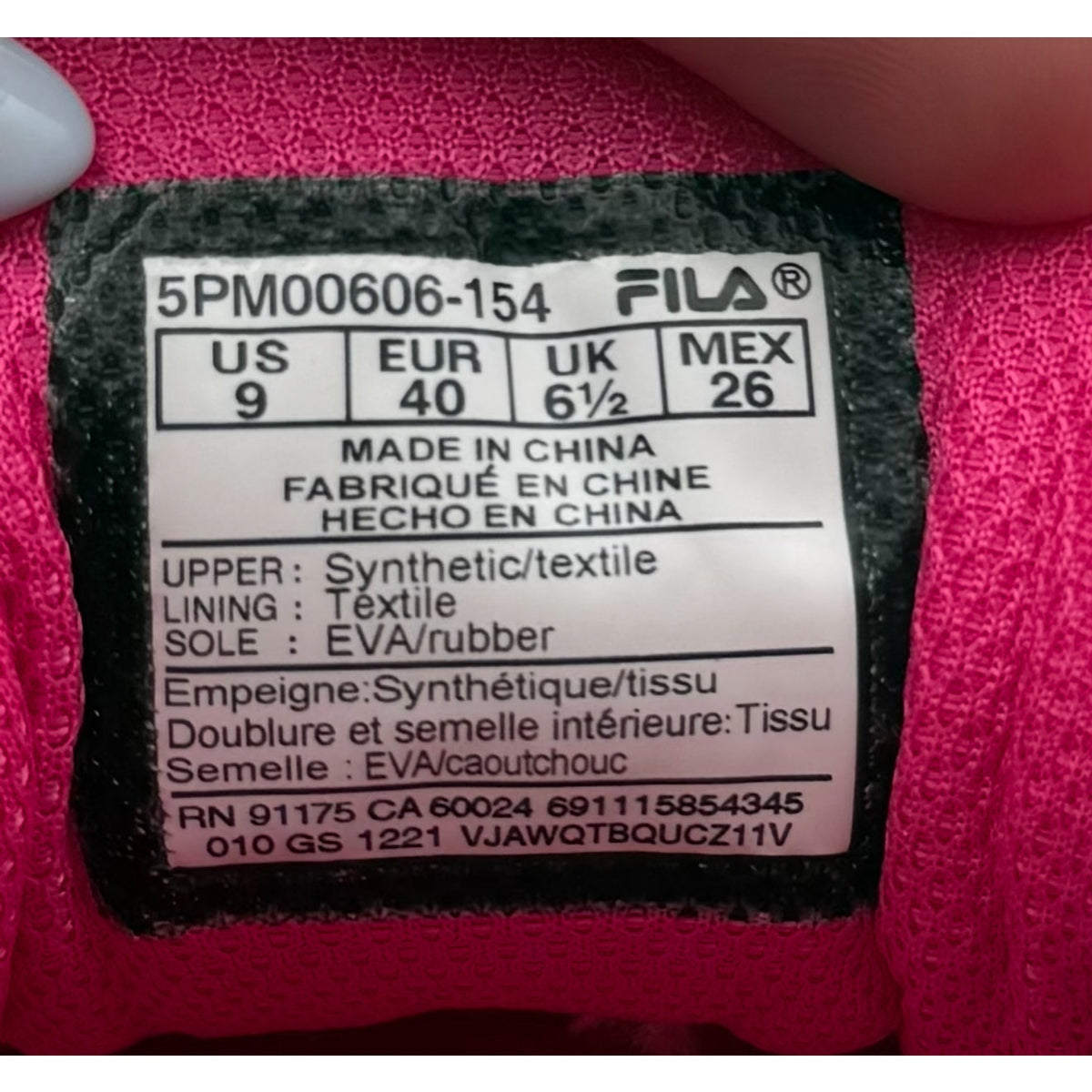 FILA Womens Double Bounce 3 Pickleball Athletic Shoe Size 9 EU 40 White Pink NIB