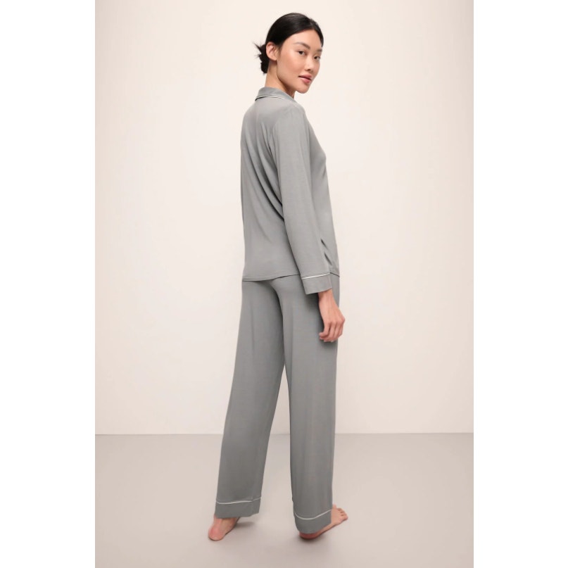 EBERJEY Women's Gisele Long Pajama Set Medium Gray Moonlight TENCEL Modal NWT