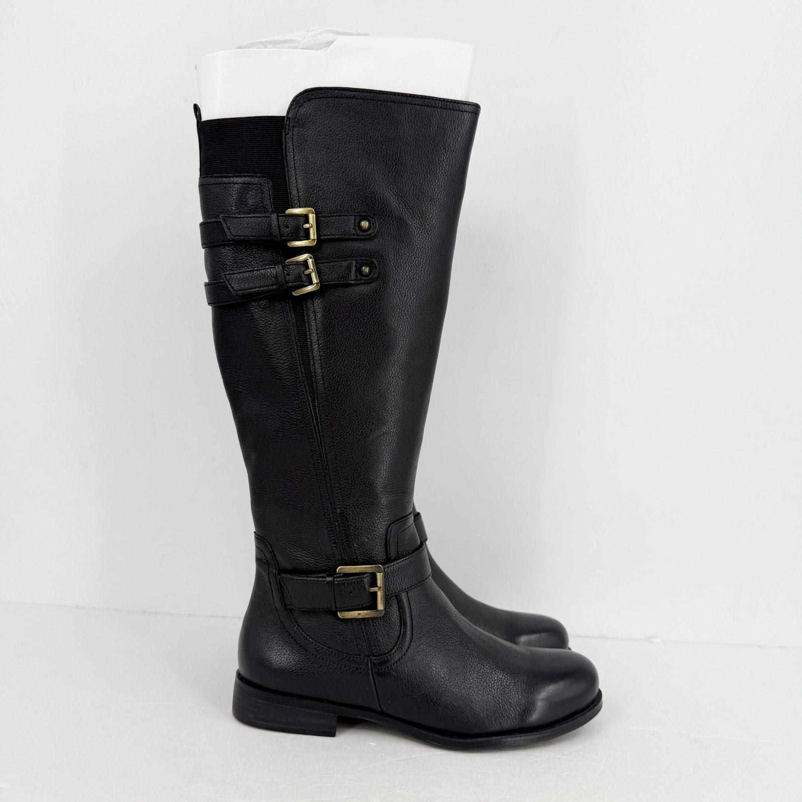 Naturalizer Womens Jessie Knee High Boots Size 8.5 WIDE Black Leather NWOB