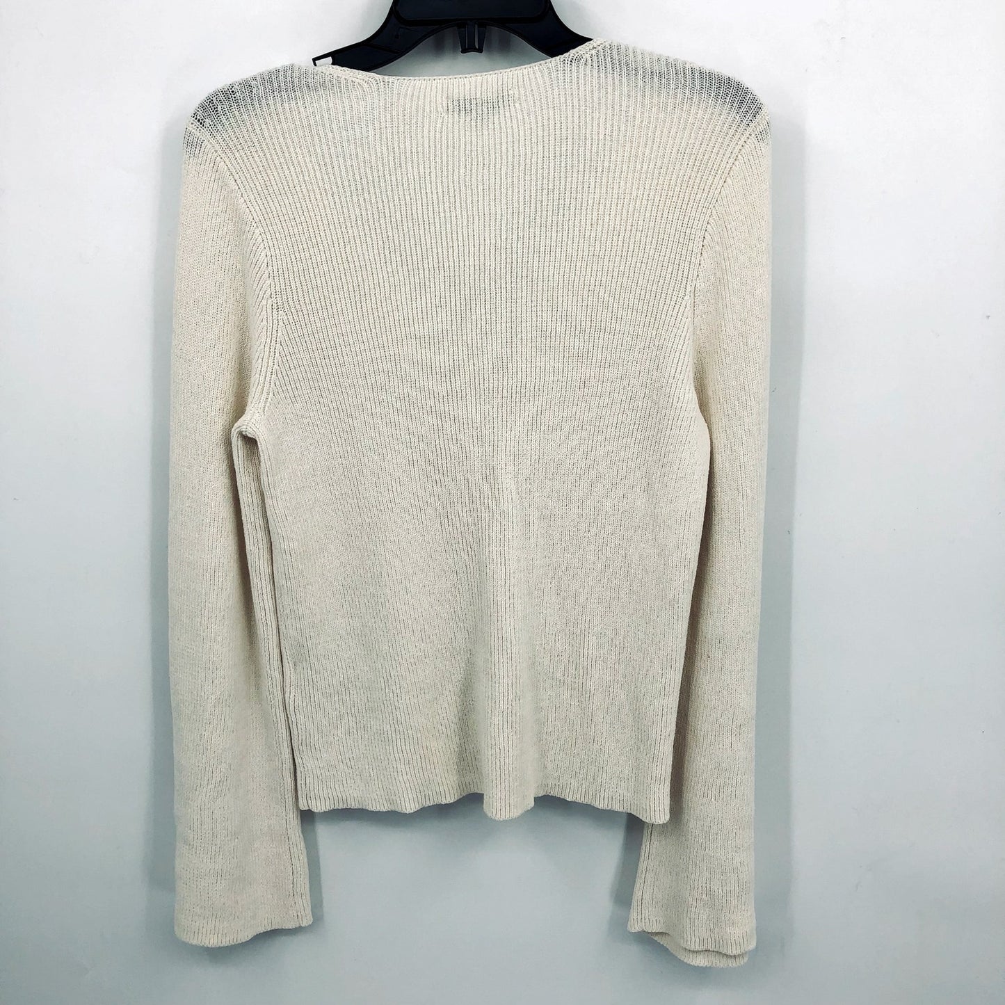 MADEWELL Womens Flared-Sleeve V-Neck Sweater Medium Antique Cream NO063 NWT