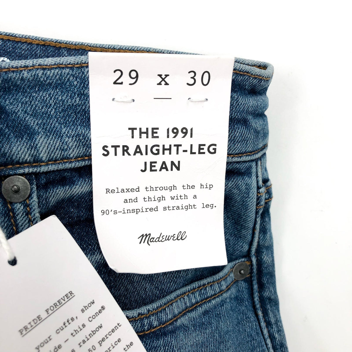 MADEWELL Men's 1991 Selvedge Jeans 29x30 Blue Norwood Straight Leg NK926 NWT