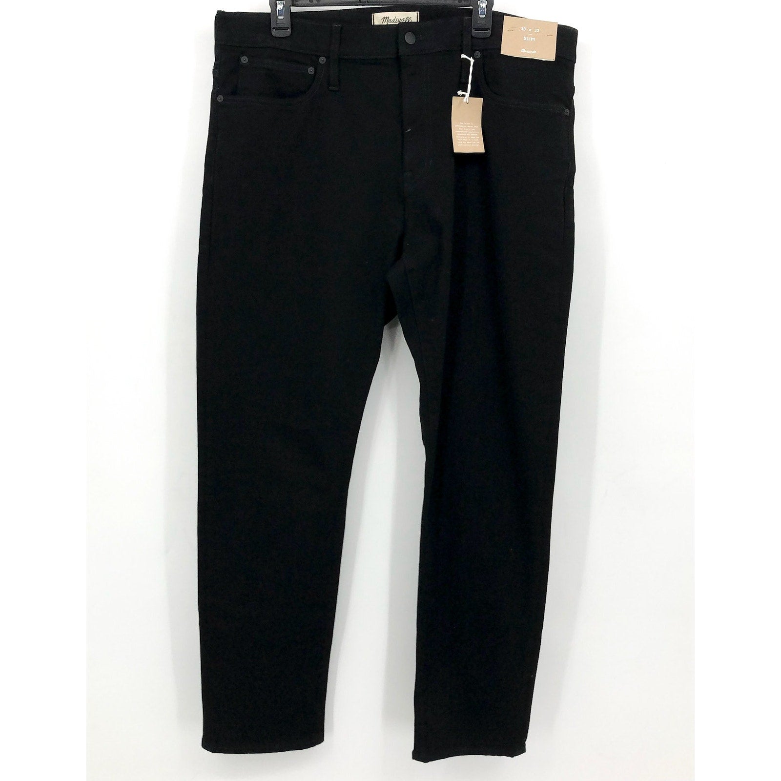 MADEWELL Men's Slim Jeans 38x32 Black Bainhart Wash COOLMAX Denim ND479 NWT