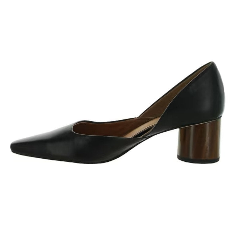 Franco Sarto Womens Rita Pumps Size 6 M EU 36 Black Leather Wood Heel NIB