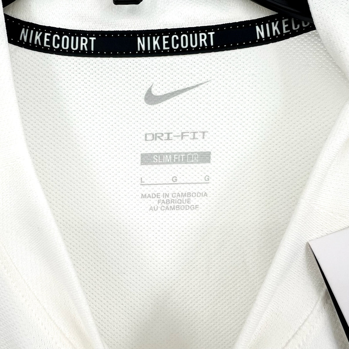 NIKE Women's Court Advantage Tennis T-Shirt Large White Short Sleeve Dri-Fit NWT