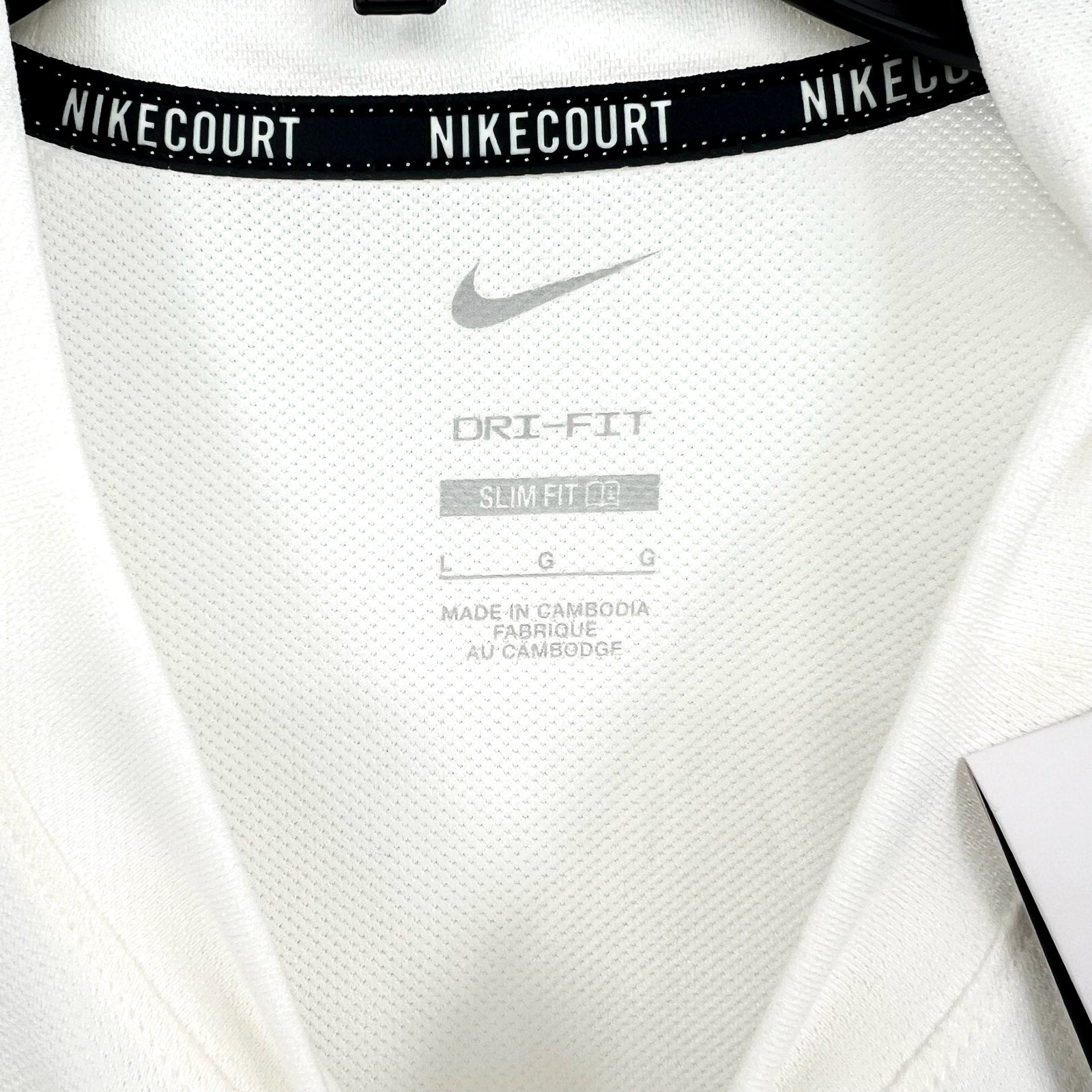 NIKE Women's Court Advantage Tennis T-Shirt Large White Short Sleeve Dri-Fit NWT