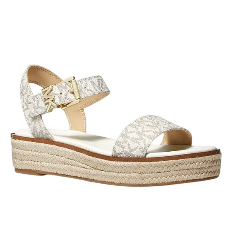 Michael Kors Womens Richie Espadrille Platform Wedge Sandals US 5.5 White NIB
