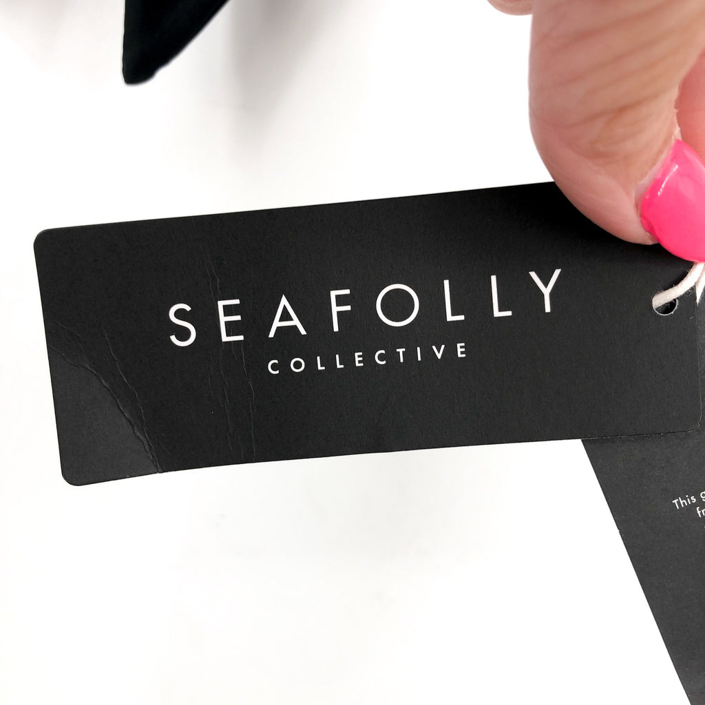 SEAFOLLY Women's Bikini Set Size 2 Black Halter Bandeau & Twist Band Hipster NWT