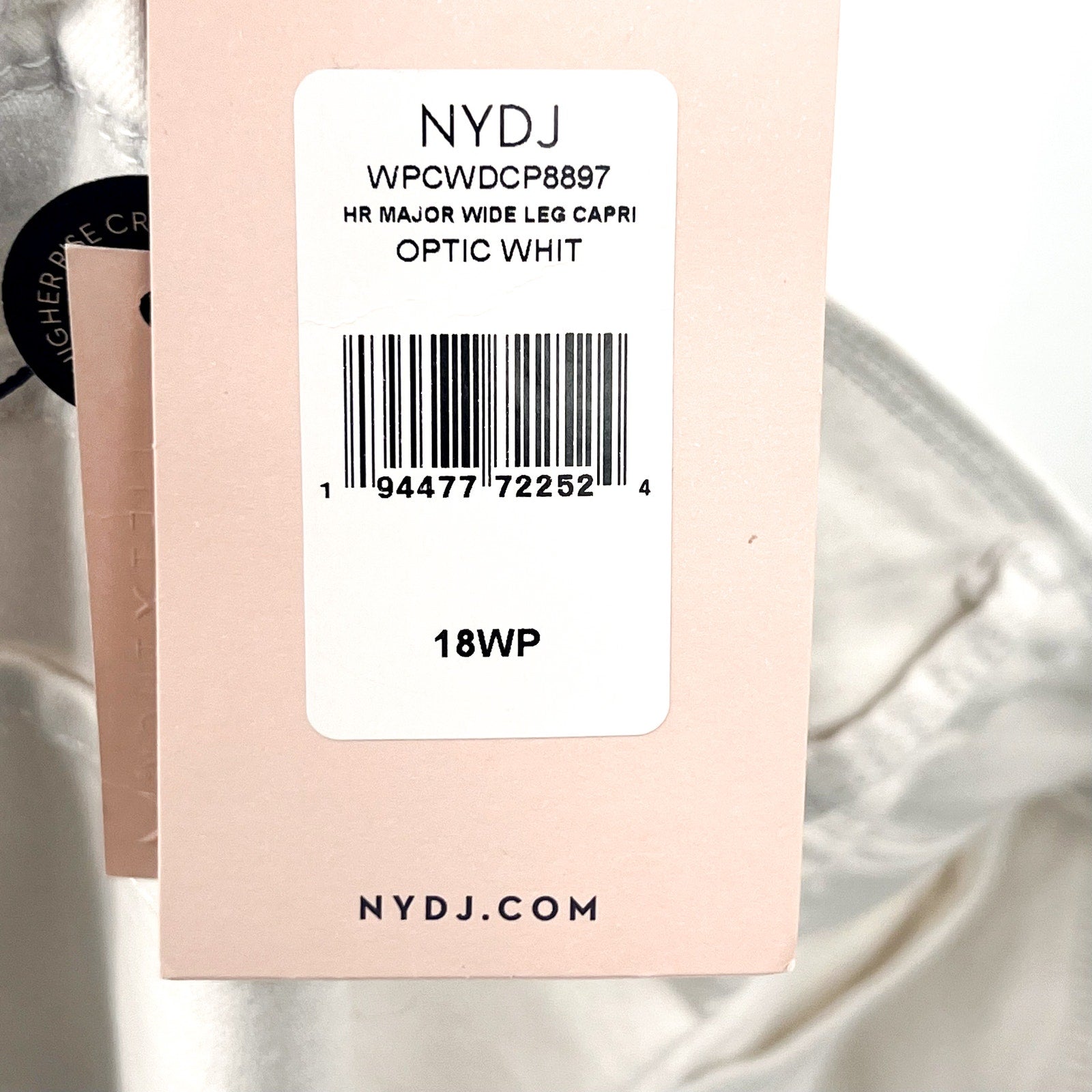 NYDJ Womens Cool Embrace Wide Leg Crop Jeans 18W PETITE Optic White NWT