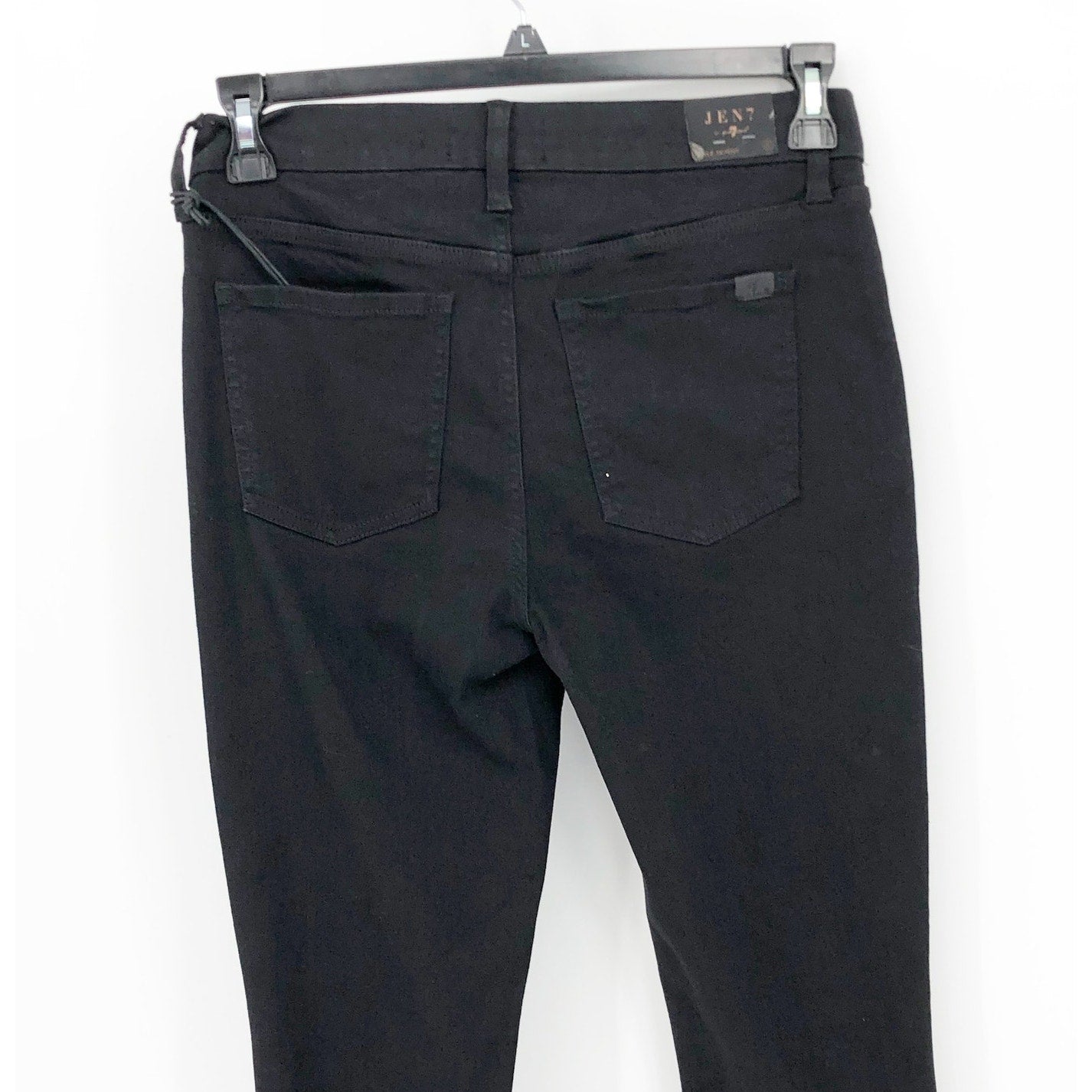 JEN7 7 For All Mankind Womens Skinny Ankle Jeans 6 Black Denim Stretch NWT