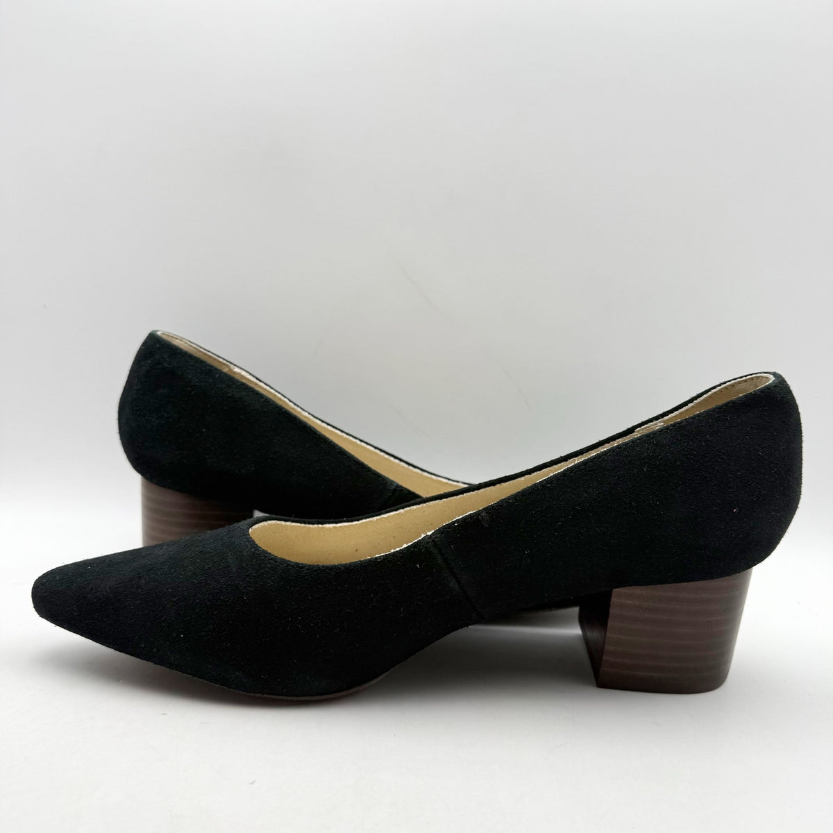 Hush Puppies Womens Sofie Pumps Size 11 EU 43 Black Nubuck Leather Slip On NWOB