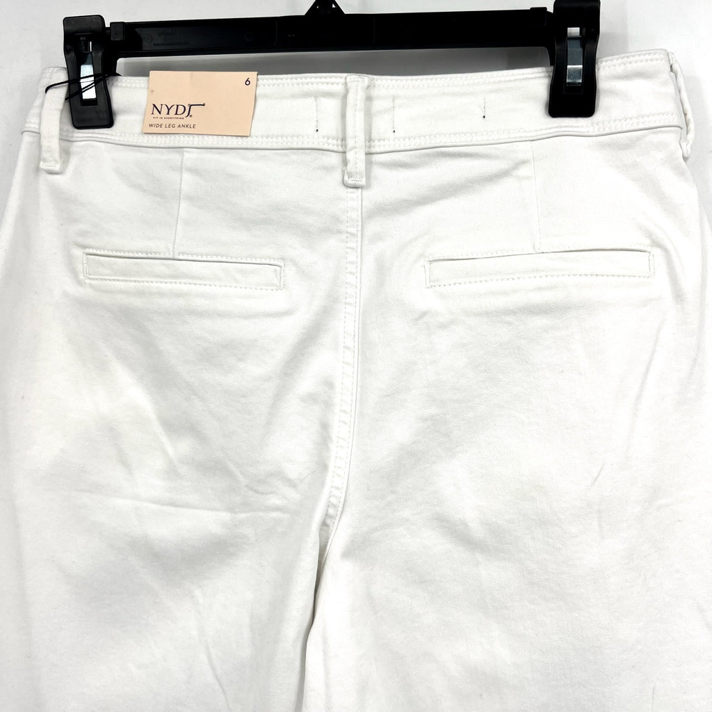 NYDJ Women's Mona Wide Leg Trouser Ankle Jeans Size 6 Optic White Denim NWT