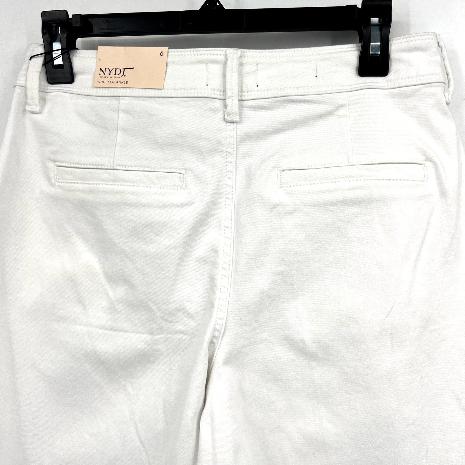 NYDJ Women's Mona Wide Leg Trouser Ankle Jeans Size 6 Optic White Denim NWT
