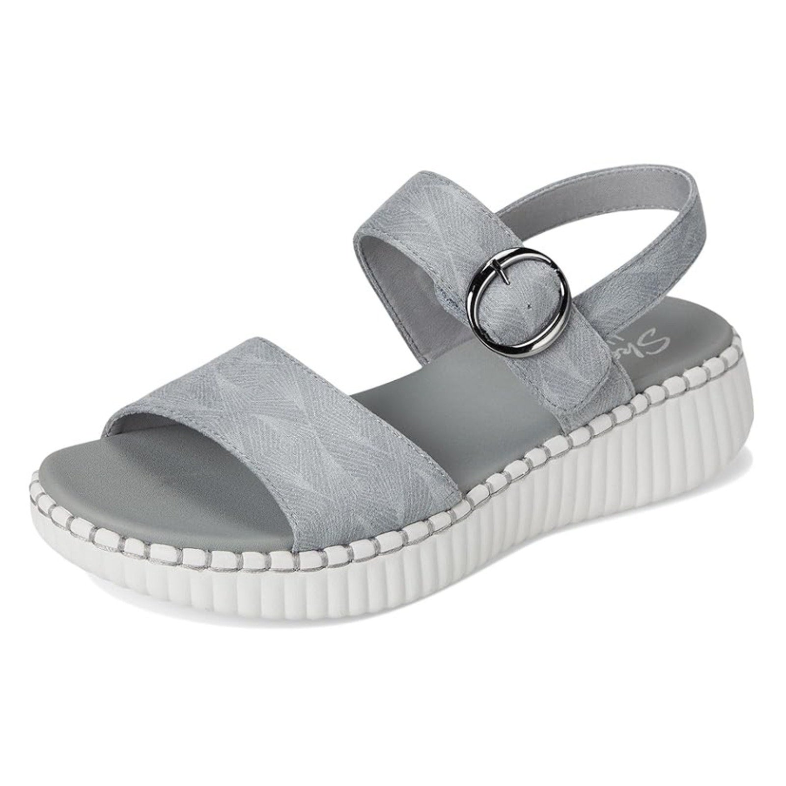 SKECHERS Womens Wilshire Boulevard Illusion of Love Sandals Size 9 Grey NIB
