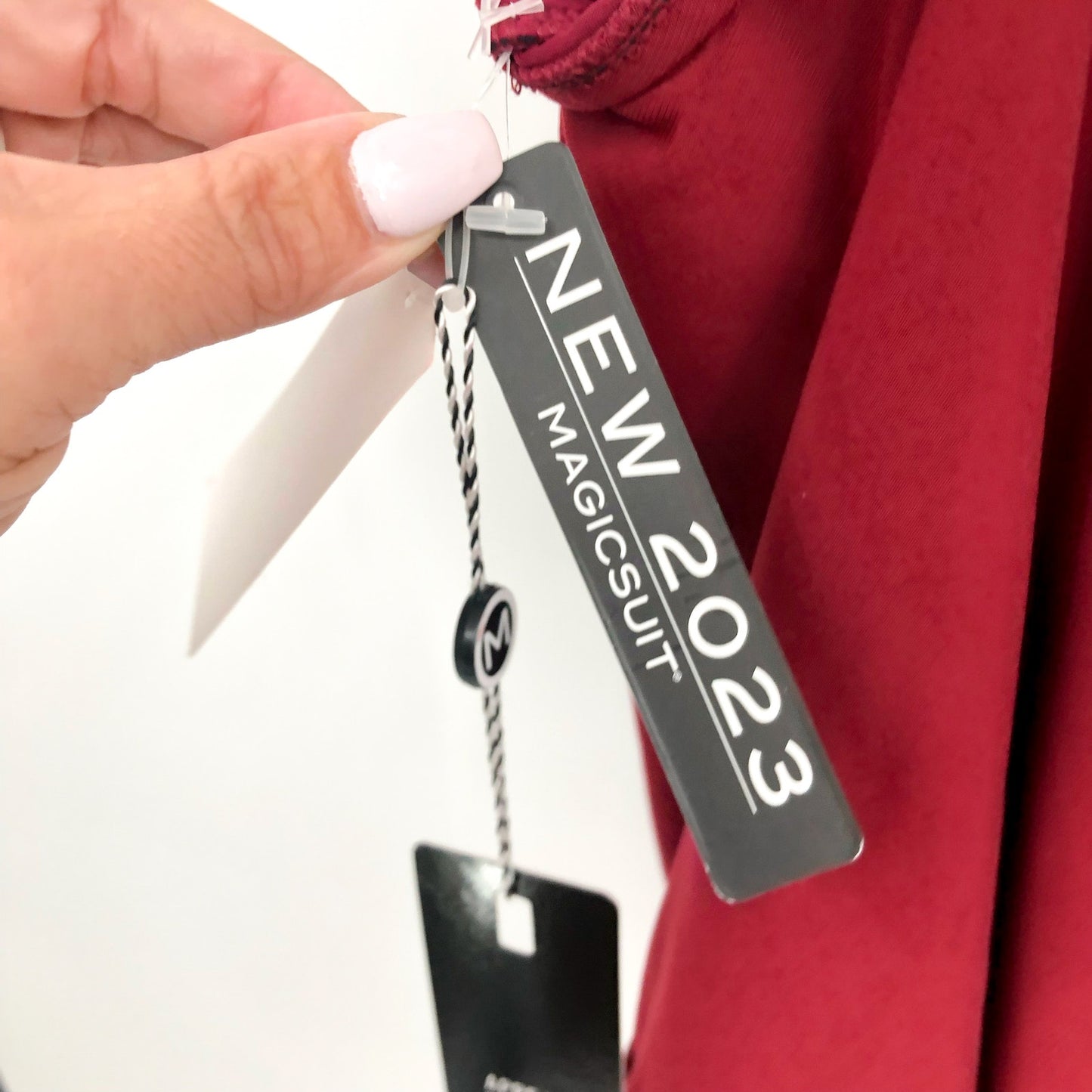 MAGICSUIT Halo Effect Missy Romper Swimsuit Size 10 Red Merlot One Piece NWT