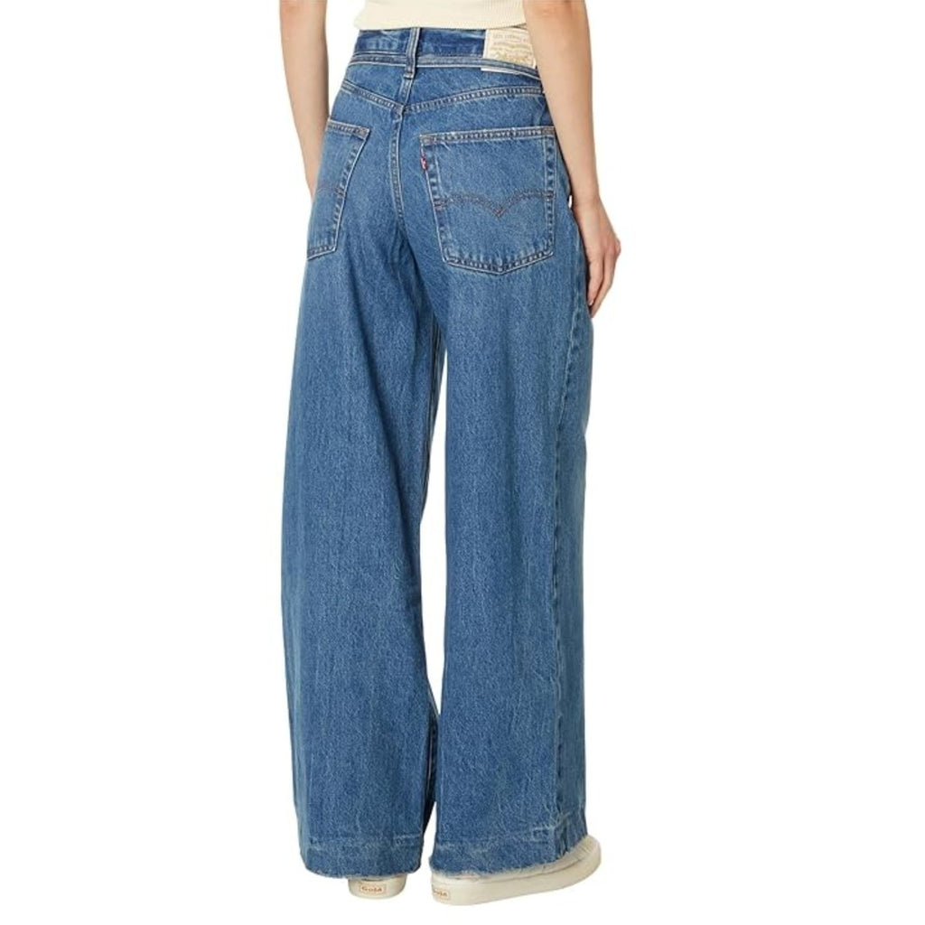 LEVI'S Womens XL Straight Jeans 29x31 US 8 Medium Blue Tie Waist A8701-0005 NWT