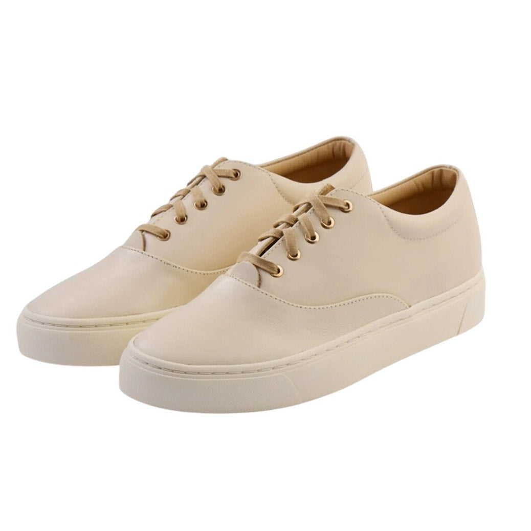 Nisolo Womens Everyday Sneakers US 10 EU 40.5 Tan Cream Leather Waterproof NIB