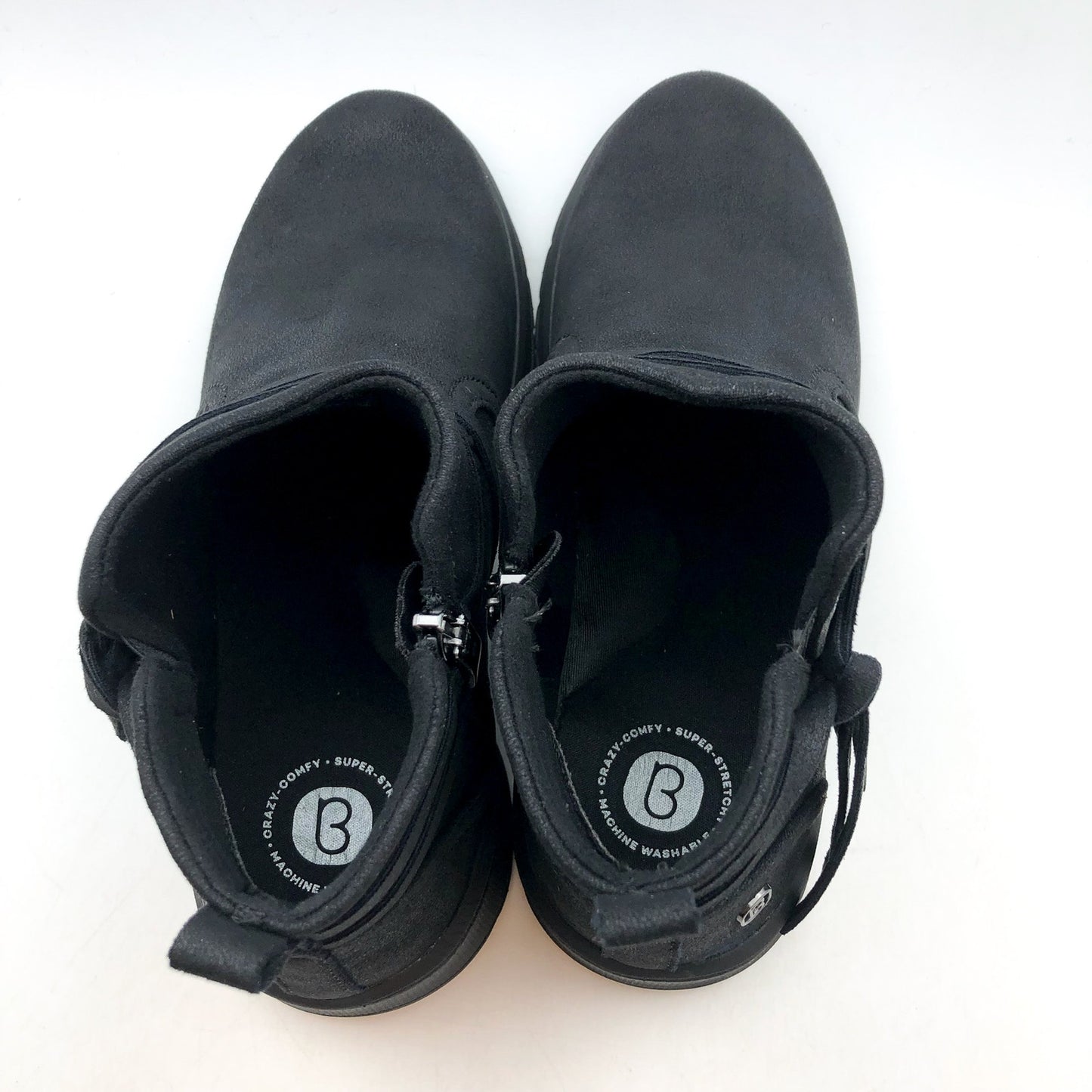 BZEES Womens Gusto Ankle Booties US 8 Wide EU 38.5 Black Fabric Wrap Tassel NIB