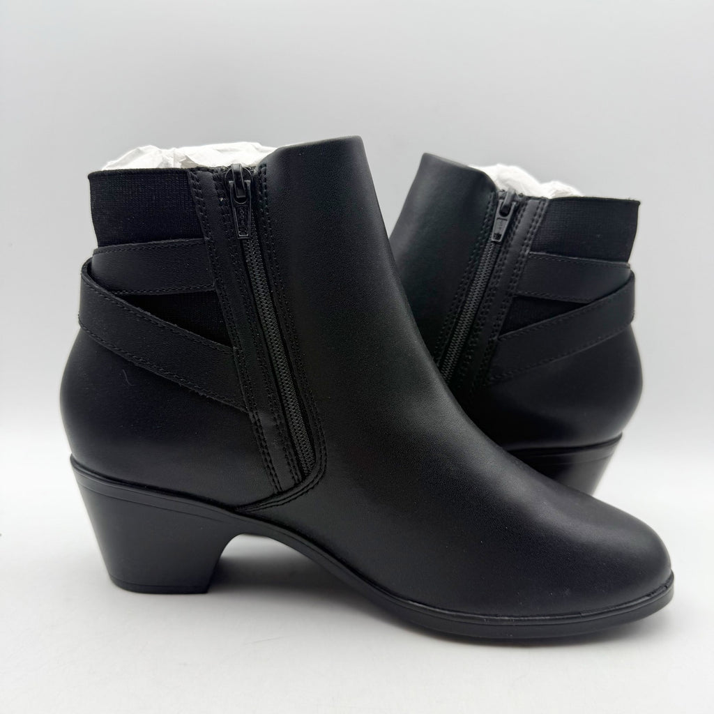 Clarks Womens Emily2 Lux Ankle Boots Size 8.5 EU 39.5 Black Leather Booties NIB