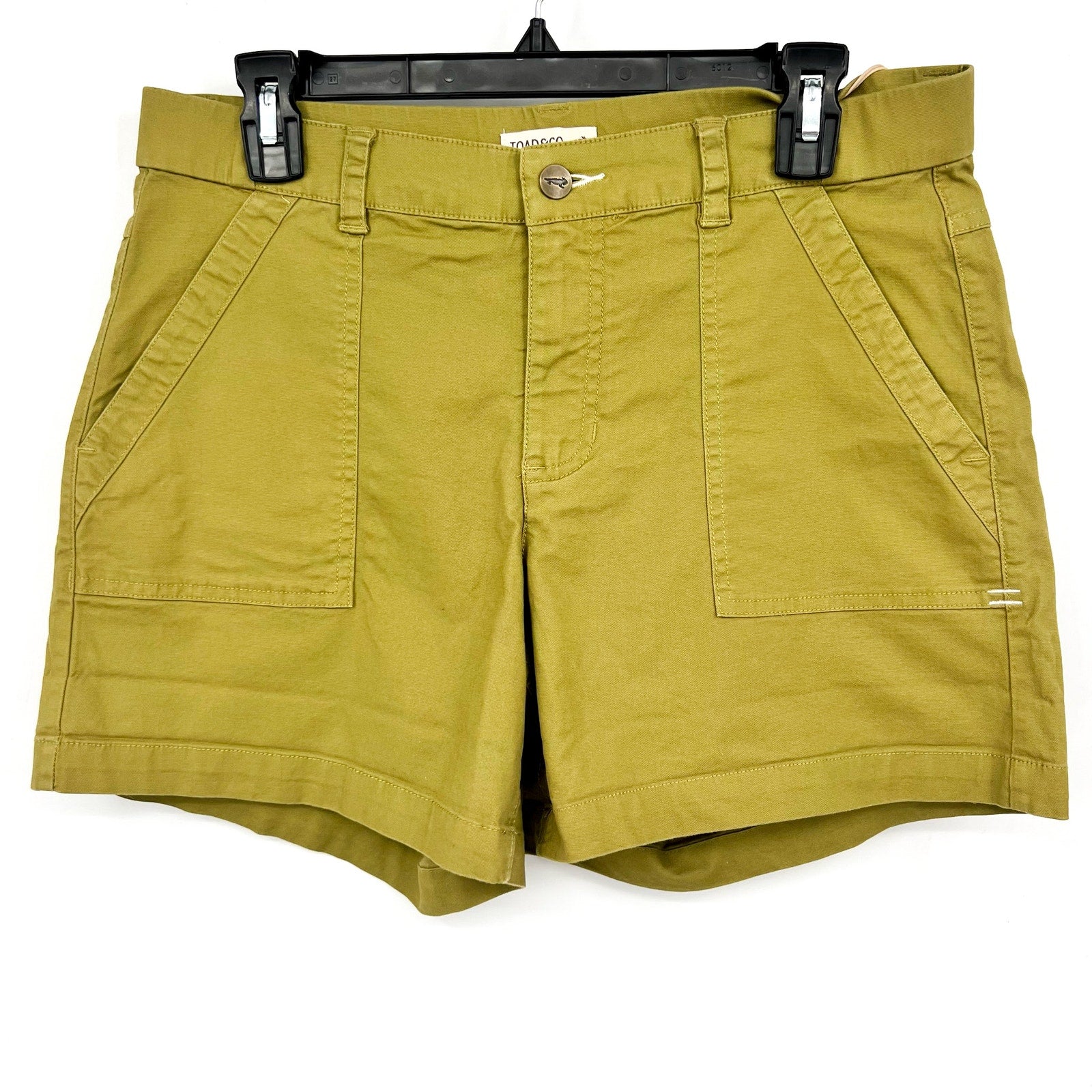 TOAD & CO. Women's Earthworks Camp Shorts Size 10 Moss Green Mid Rise NWT