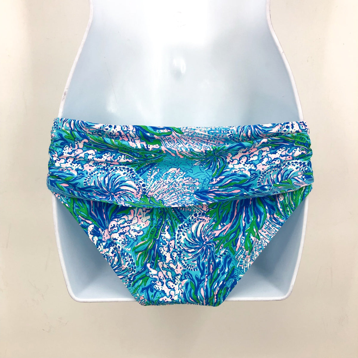 LILLY PULITZER Lagoon Twisted Hipster Bikini Bottom US 4 Blue Las Olas Aqua NWT