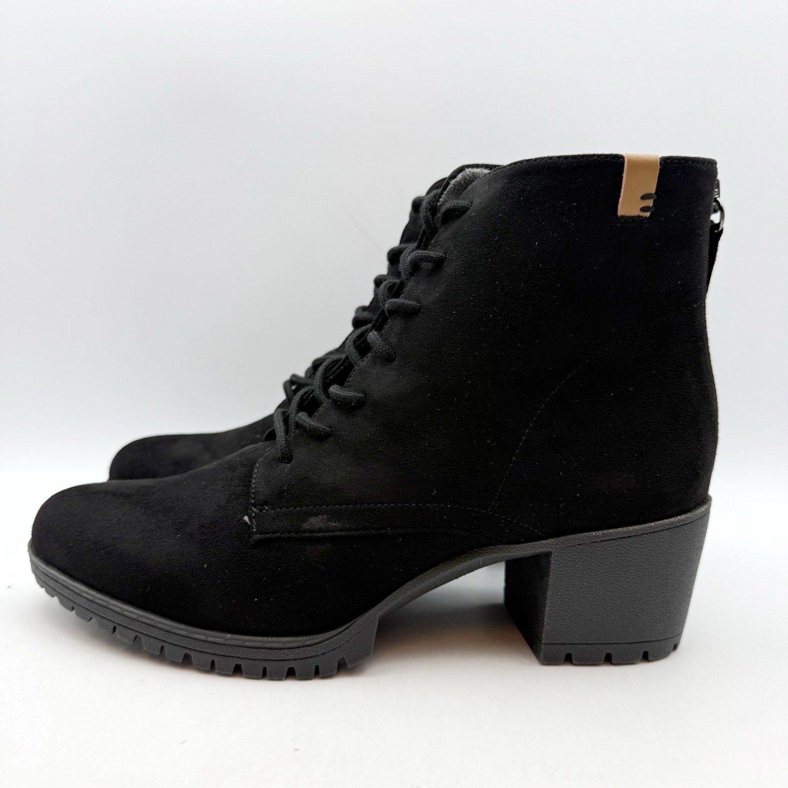 Dr. Scholl's Womens Laurence Heel Booties US 8 M Black Microsuede NIB
