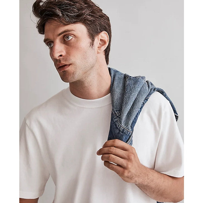 MADEWELL Men's Crewneck Relaxed Tee Small Soft White Short Sleeve NM373 NWT