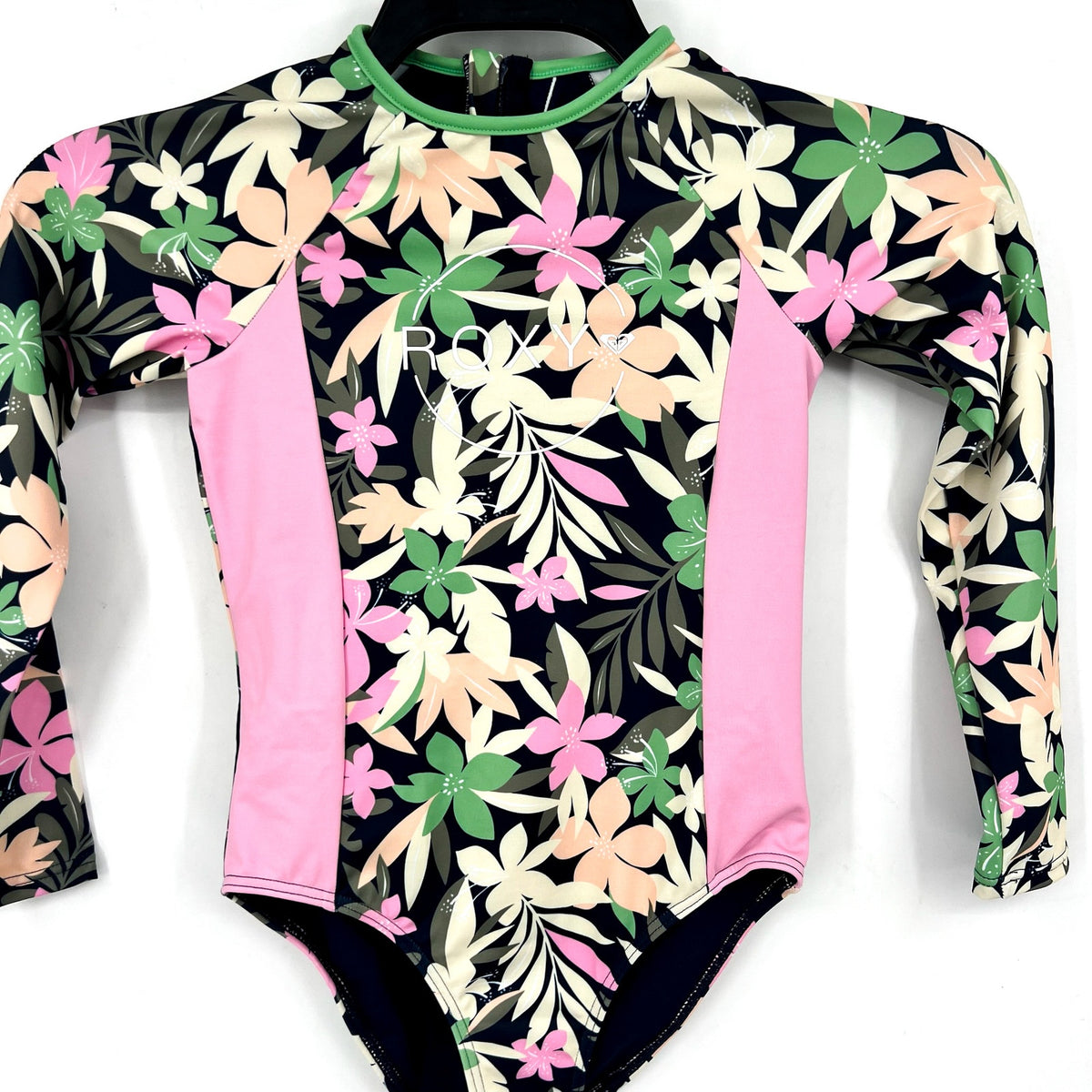 ROXY Girls Ilacabo Swimsuit Surfsuit Medium Navy Blue Floral Long Sleeve NWT