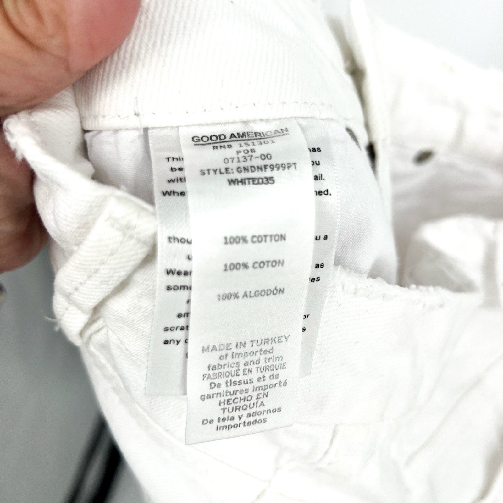 GOOD AMERICAN Good '90s Duster Natural Fray US Size 2 - 26 White Distressed NWOT
