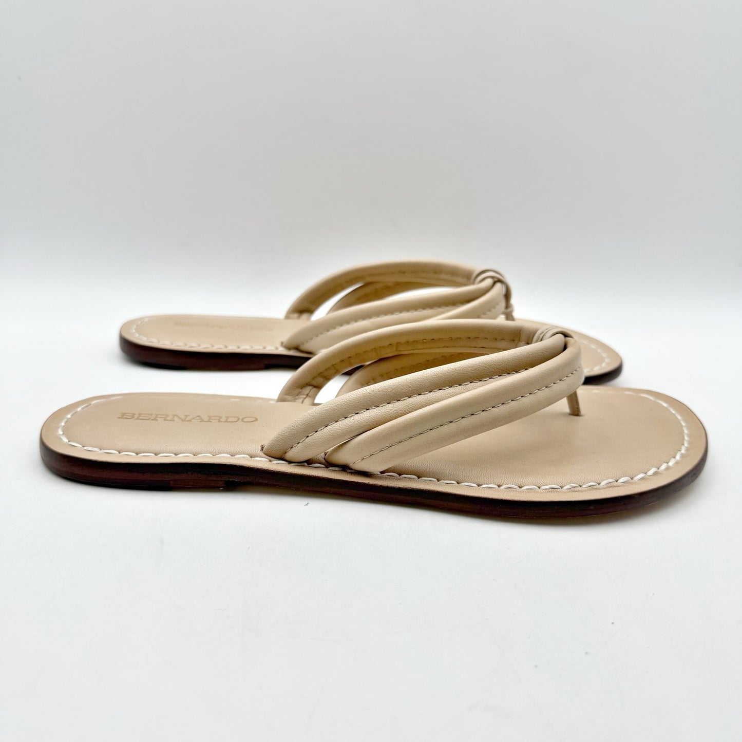 Bernardo Womens Miami Sandals US 8.5 M EU 39 Beige Tan Leather NIB