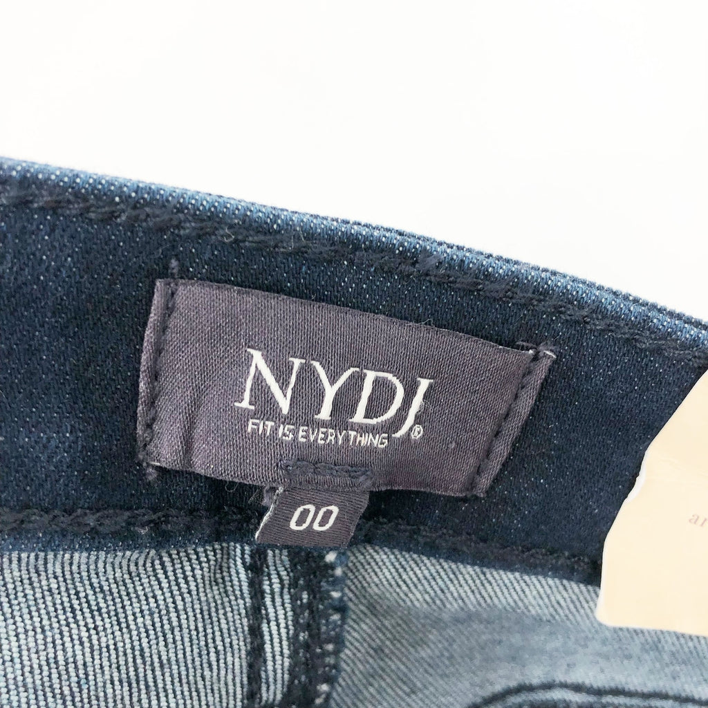 NYDJ Womens Sheri Slim Jeans Size 00 Rapture Blue Cuffed Mid Rise Stretch NWT