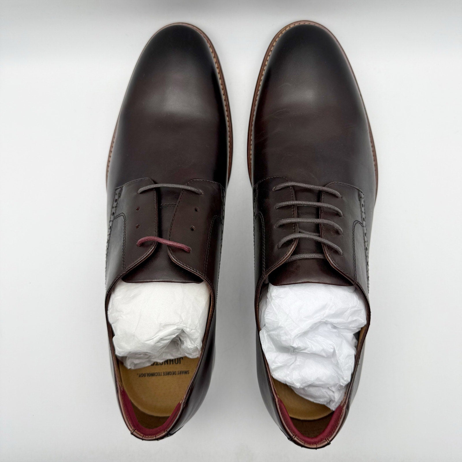 JOHNSTON & MURPHY Mens Conard 2.0 Dress Shoes US 13D Mahogany Brown Leather NIB