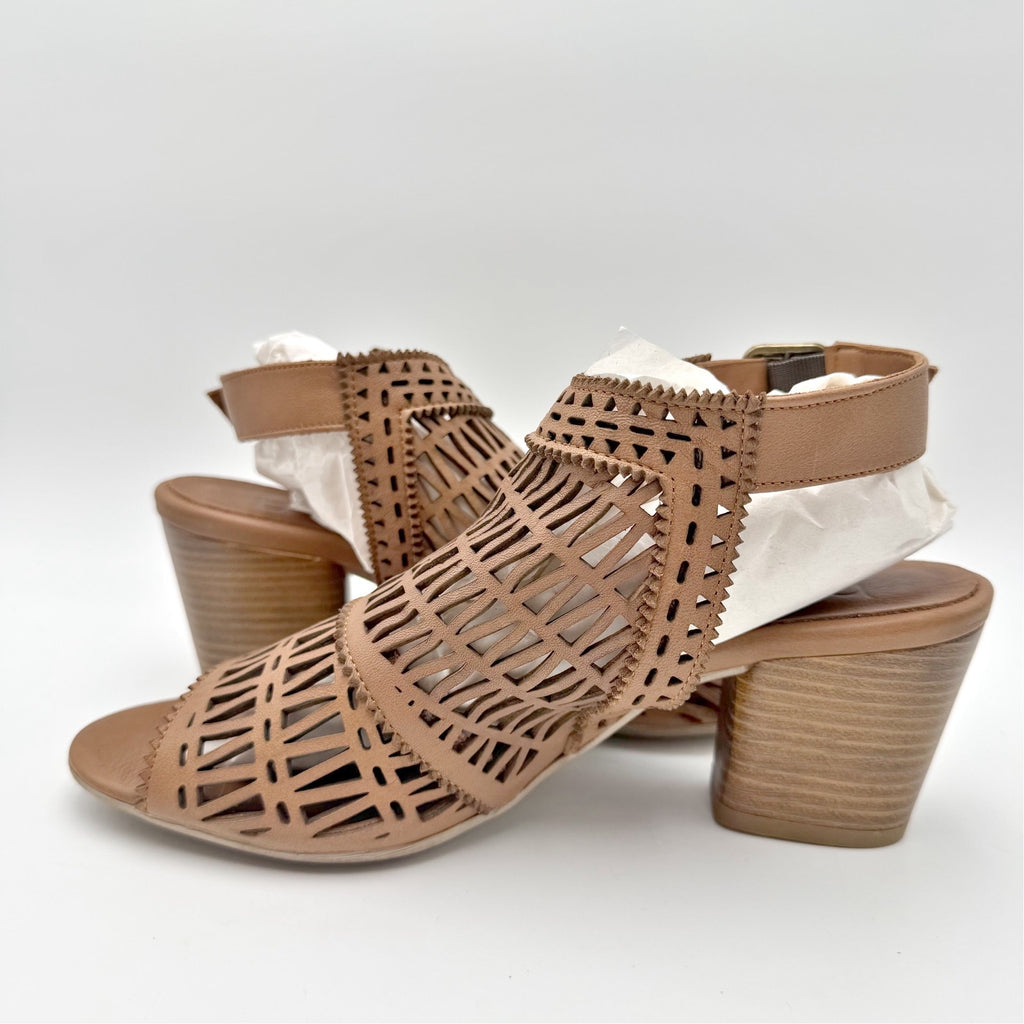 Bueno Womens Candice Heeled Sandals EU 39 US 9 Brown Leather NIB