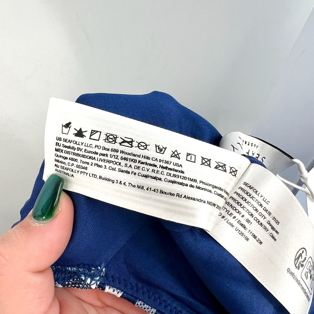 SEAFOLLY Bella Underwire One Piece Swimsuit US 6 Blue Ultramarine Gingham NWT