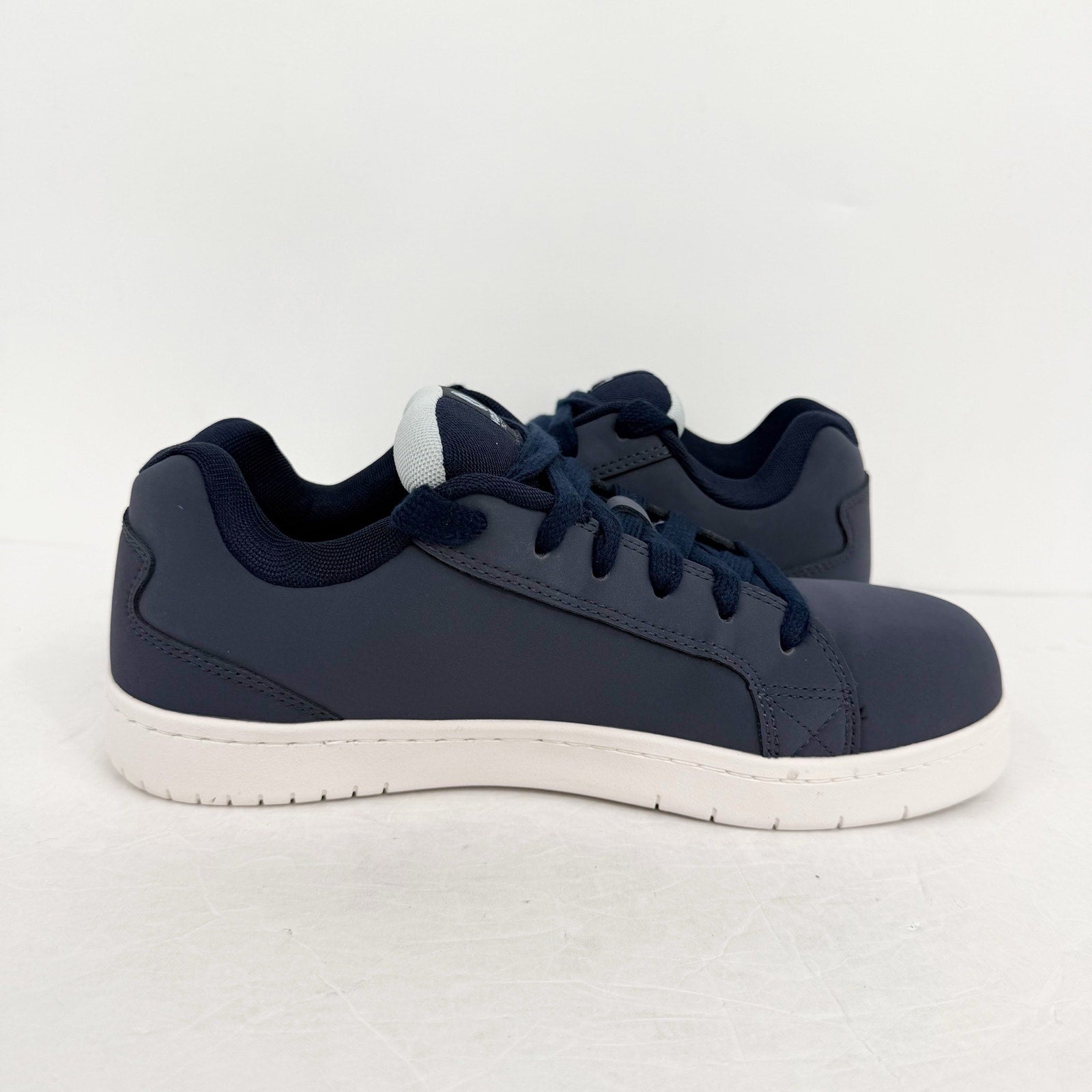 Volcom Mens Stone Comp Toe Work Shoes US 9.5 Navy Blue Leather EH SR NIB