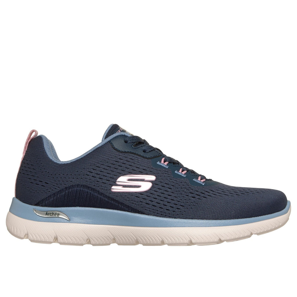 Skechers Womens Arch Fit Summits Daily Flow Casual Sneakers Size 9 Navy Blue NIB