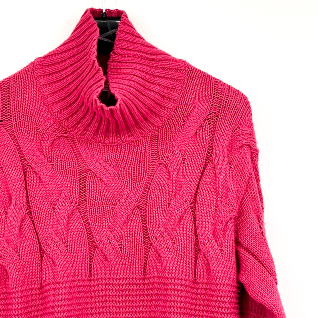 STITCHDROP Women's Turtleneck Sweater Mini Dress Medium Pink Magenta NWT