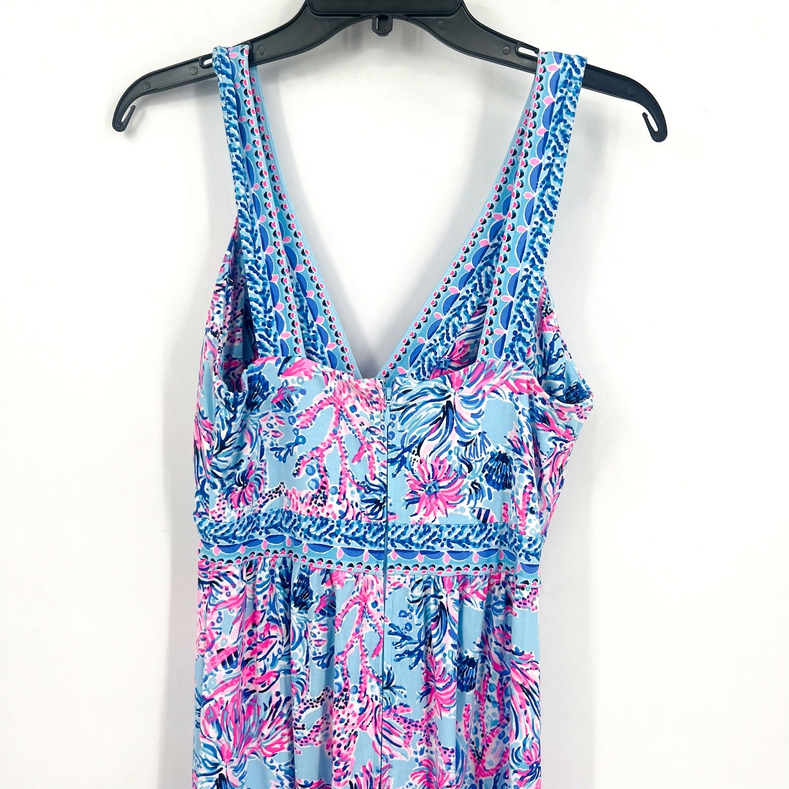 LILLY PULITZER Serena V-Neck Maxi Dress Size 2 Celestial Blue Seek and Sea NWT