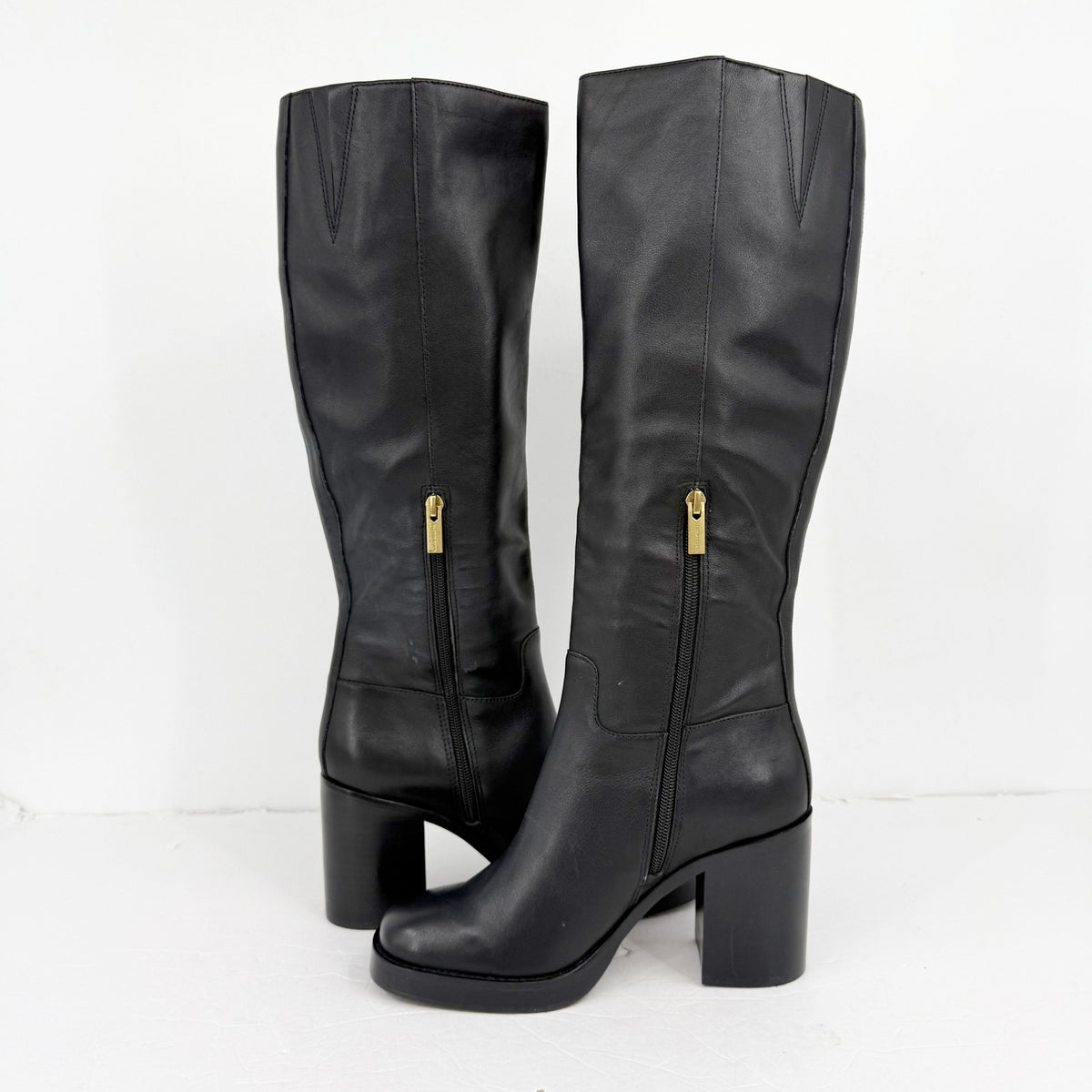 Vince Camuto Womens Gibi Knee High Boots Size 10 M Black Leather NIB