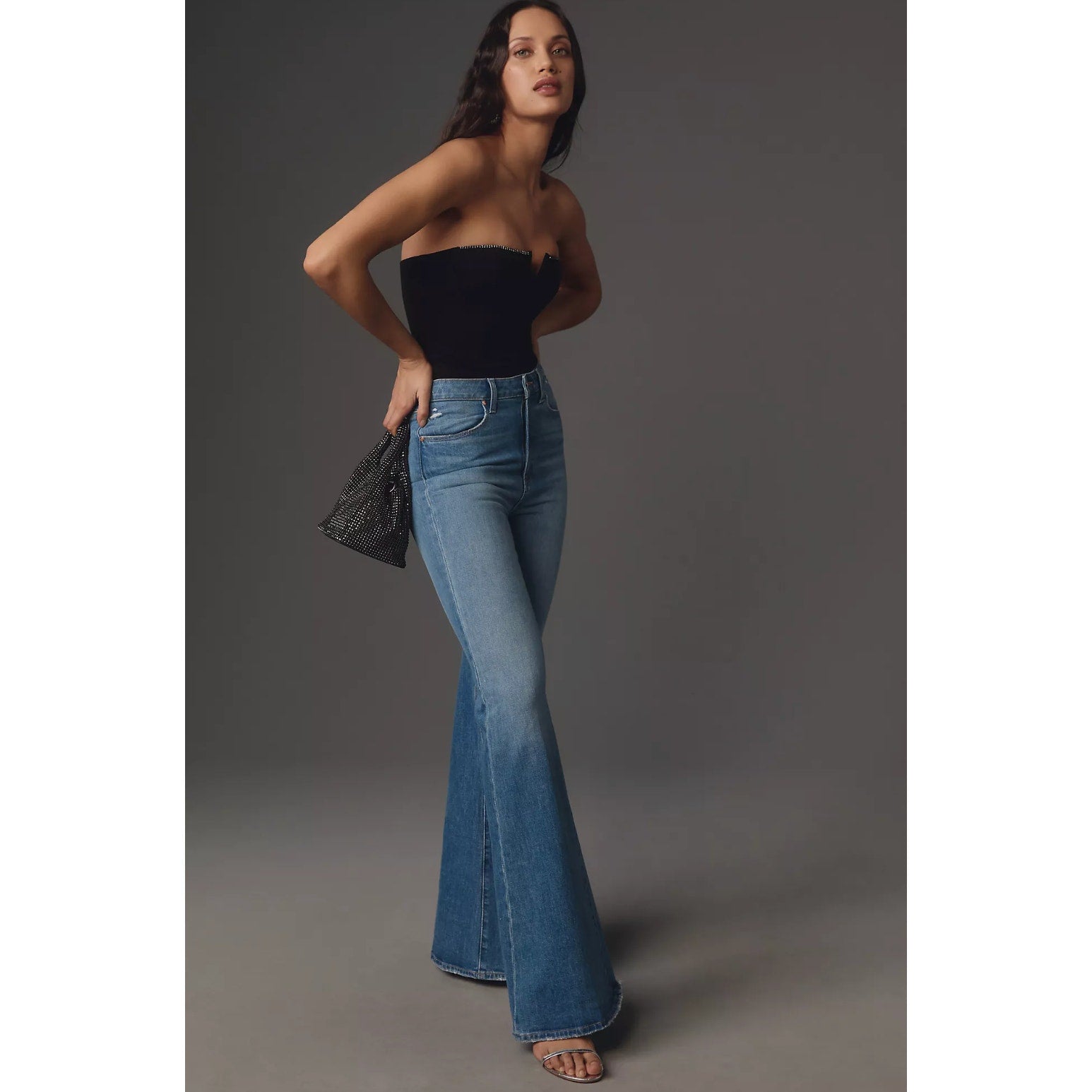 PAIGE Womens Charlie Flare Jeans Size 26 US 2 Gabriella Blue High Rise NWOT