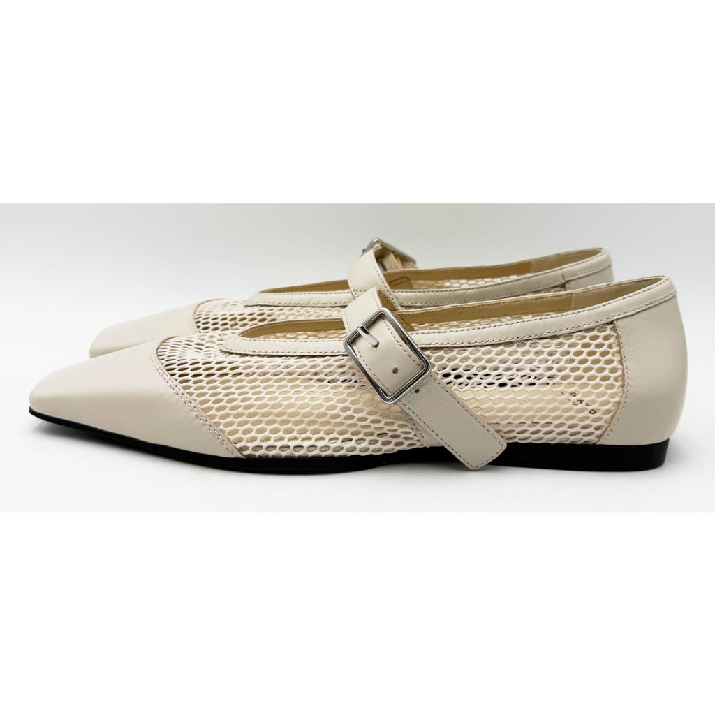 Vagabond Shoemakers Womens Wioletta Mesh Mary Jane Flats Size 10 Off White NWOB