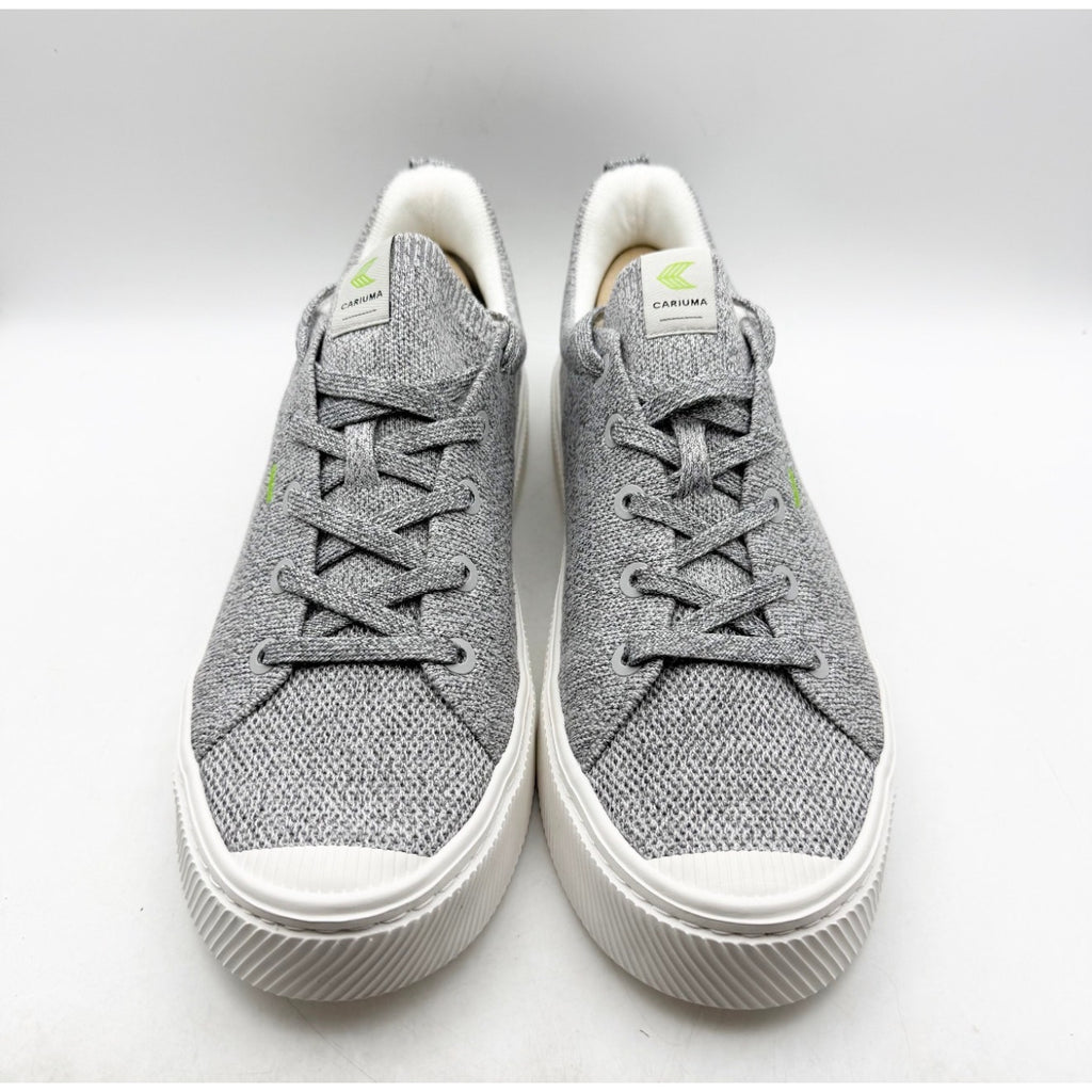 Cariuma Mens IBI Low Sneakers Size 12.5 Stone Light Grey Bamboo Knit Casual NIB
