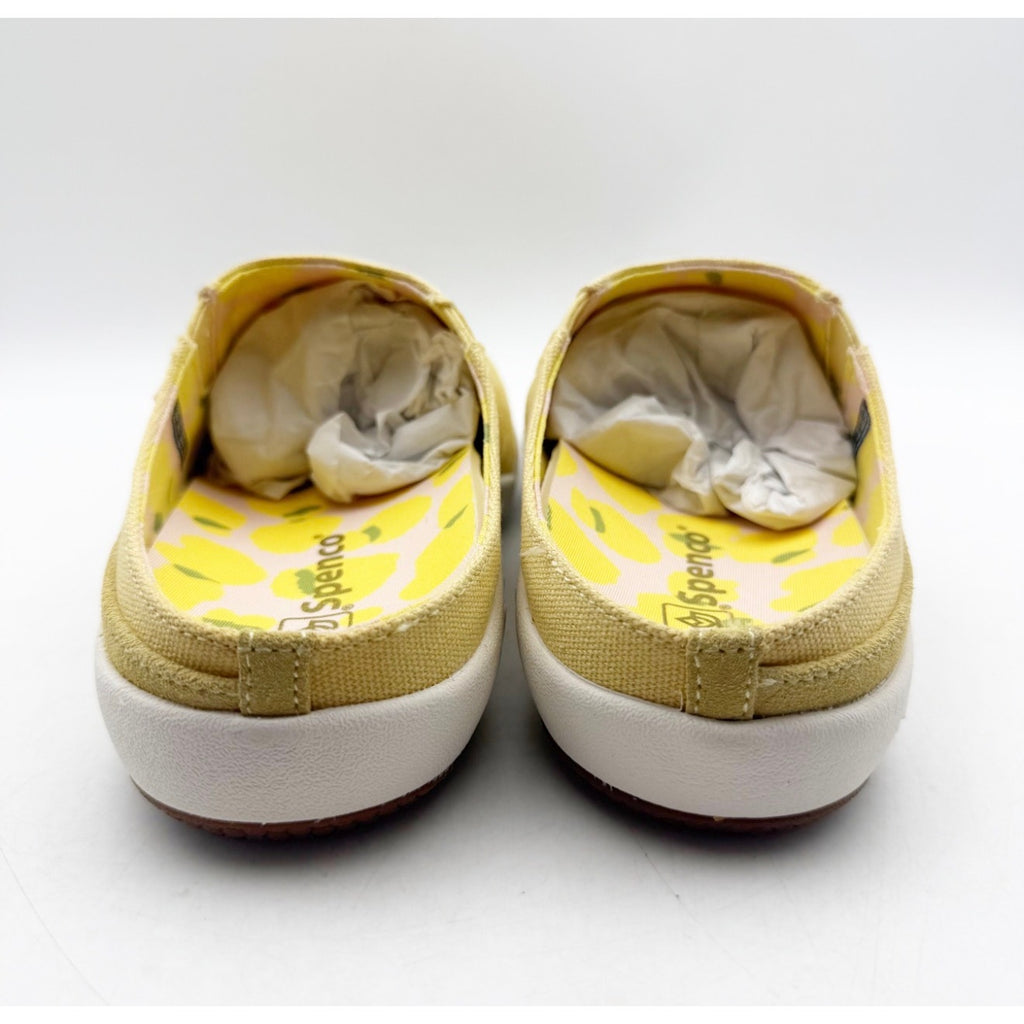 Spenco Women's Siesta Bokeh Layered Clogs 6 WIDE Sundress Yellow Slip-On NIB