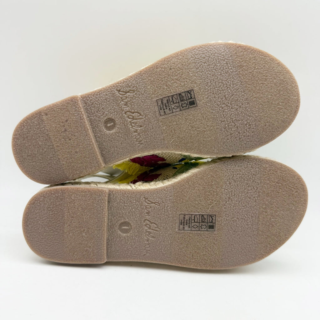 Sam Edelman Kids Kayden Slingback Sandal US 1 M Beige Multicolor Leather NIB
