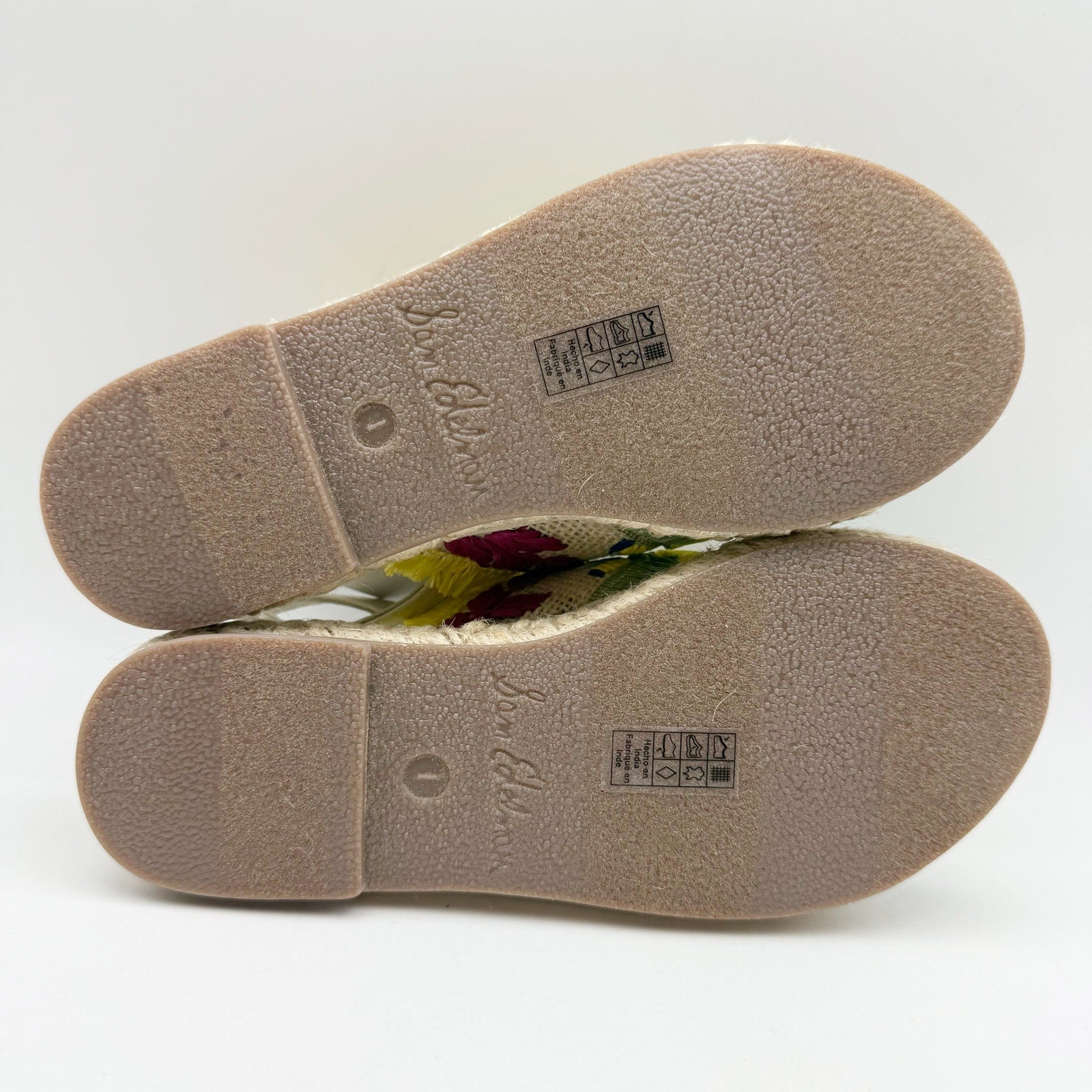 Sam Edelman Kids Kayden Slingback Sandal US 1 M Beige Multicolor Leather NIB