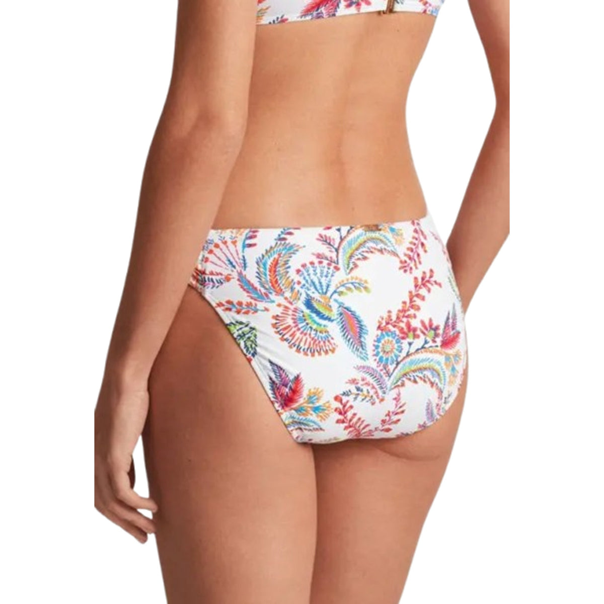 LAUREN RALPH LAUREN Fleurette Hipster Bikini Bottom Size 6 White Twist Side NWT