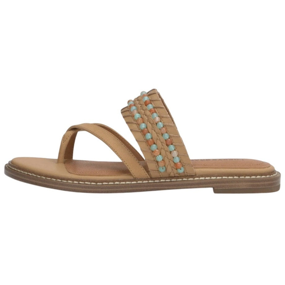 Lucky Brand Womens Kaykey Sandals US 8.5 M Light Beige Leather NWOB